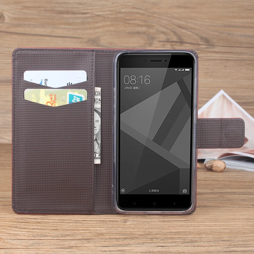 Высокого класса бизнес кошелек мобильный телефон кобура для Xiaomi Redmi 4X Примечание
