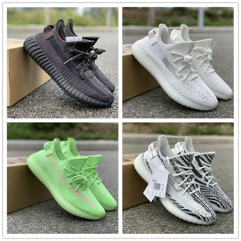 

Black Static Refective 350 Glow In The Dark All white Running Shoes Kanye West Designer Mens Women Mesh Athletic Sports Sneakers