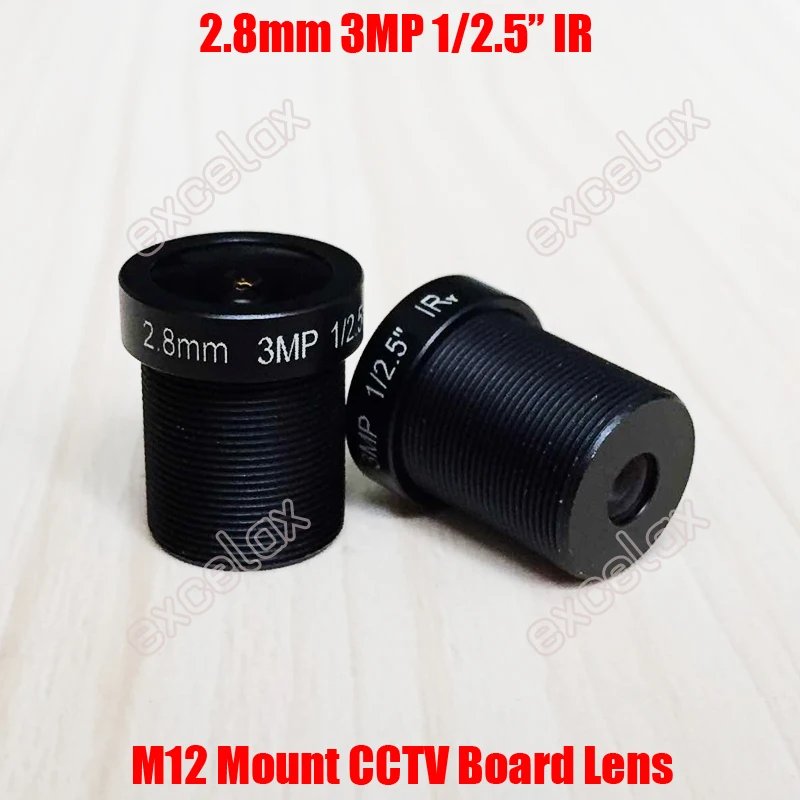 

2PCS/Lot 3MP 1/2.5" IR 2.8mm 160 Degrees Wide Angle View CCTV Fixed Board Lens M12 MTV Mount for Analog IP Camera Module