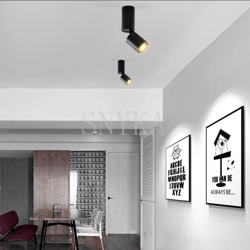 5 W/9 WDimmable COB светодиодный потолочный светильник с поверхностным креплением 85-265 V Регулируемый до 90 градусов Точечный светильник светодиодный потолочный светильник для магазина кофе, дома