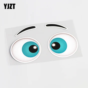

YJZT 14.7CM*8.5CM Funny Car Styling Eye Cartoon Reflective Car Sticker Decal PVC 13-0447