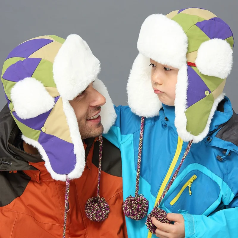 Winter Warm Earflap Female Bomber Hats Women Russian Trapper Thermal Hats Snow Ski Caps photo