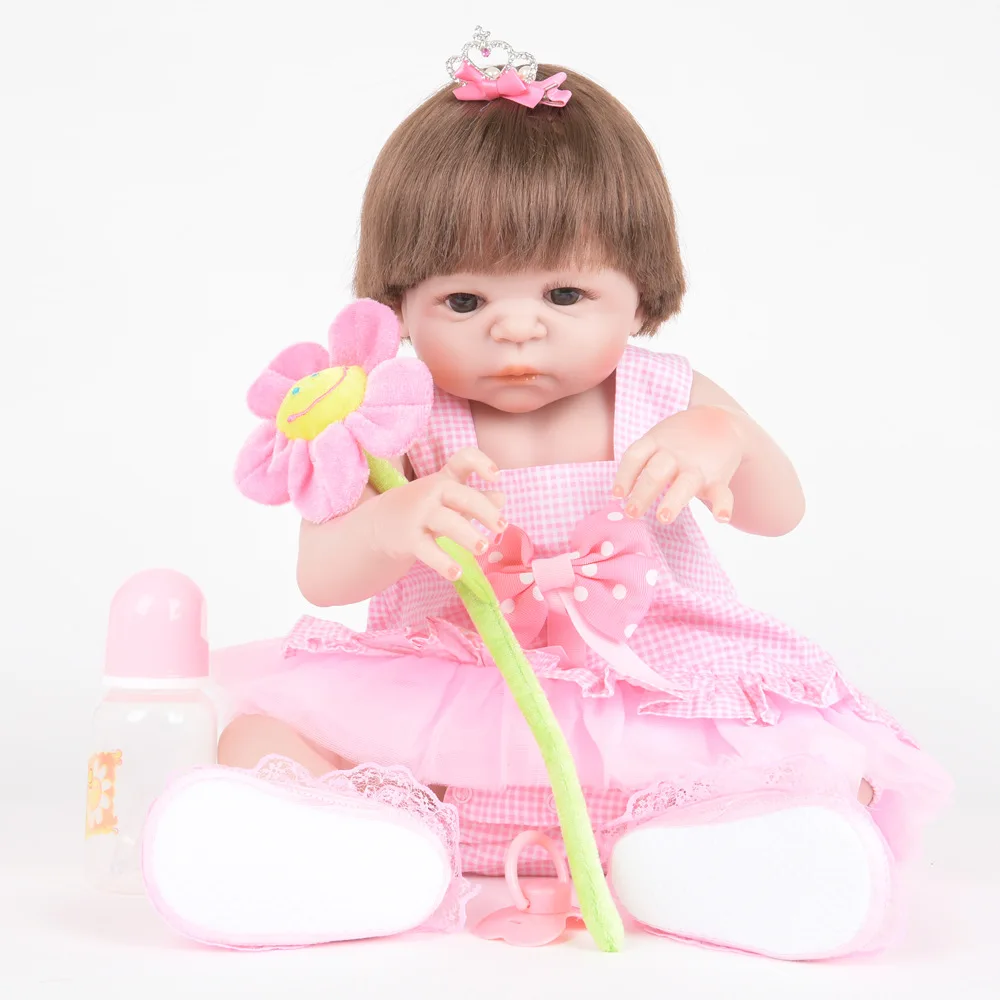 

55cm Soft Full Silicone Reborn Baby Newborn Lovely Princess Girl Dolls for Kids Toy Christmas Birthday Xmas New Year Gift