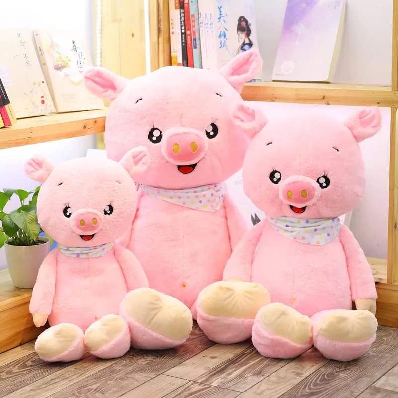 1pc 60cm Super Cute Plush Pig Doll for Kids Stuffed Soft Happy Pig Toys