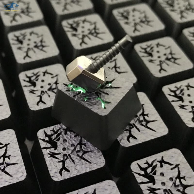 

[HFSECURITY]3D Hammer Titanium Alloy Full Metal Backlight Mechanical Keyboard Keycap R4 OEM Hight Keycaps