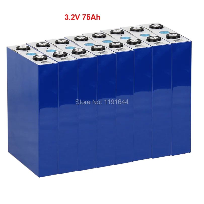 

8PCS High Quality 3.2V 75Ah LiFePO4 Prismatic Cell 3500 Times LifeCycles Battery For Solar Energy Storage