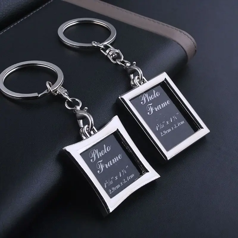 

Key Chain Creative Alloy Keychain Pendant Lover Message Board Photo Clip Holder DIY Necklace Key Decor