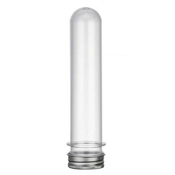 

50Pcs 40Ml Plastic Test Tube With Screw Cap Bottle Aluminum Cap Packing Tube With Pressure Sensitive Seal Candy Capsule 5.6Inc