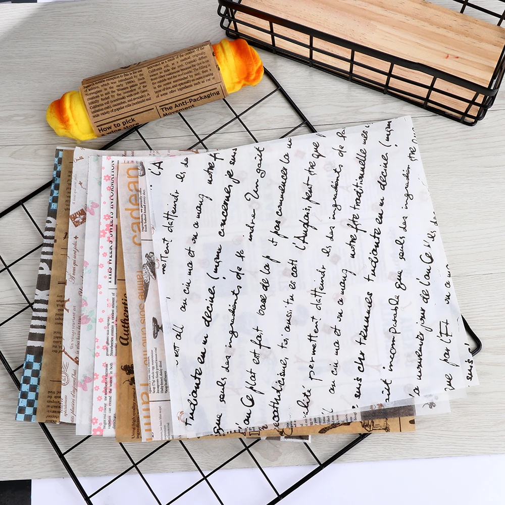 

Wax Paper 50PCS/pack Waterproof Food Grease-proof Wrappers Bread Oil-paper Baking Wrapper Waterproof Wrapping Paper