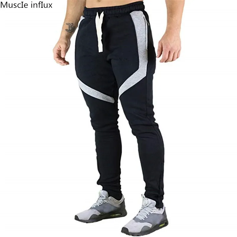 

2019 Brand Men Gym Sport Running Pants Casual Pocket Fitness Training Workout Bottom Skinny Sweatpants Trousers Jogger