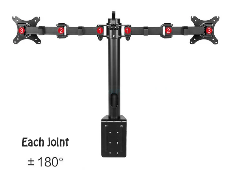 Настольный 1"-30" двойной кронштейн для монитора Arm Full Motion светодиодный ЖК-дисплей стенд Макс. загрузка 10kgs каждая головка D1D