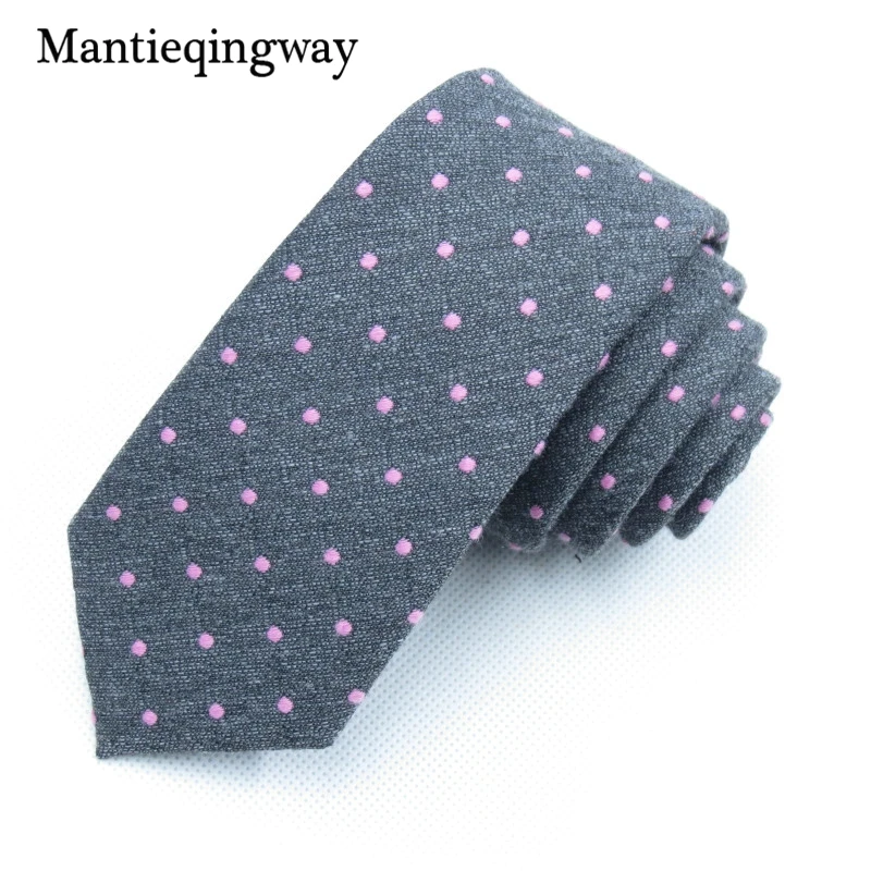 Mantieqingway 6 см деловой хлопчатобумажный галстук для мужчин с принтом в горошек Для