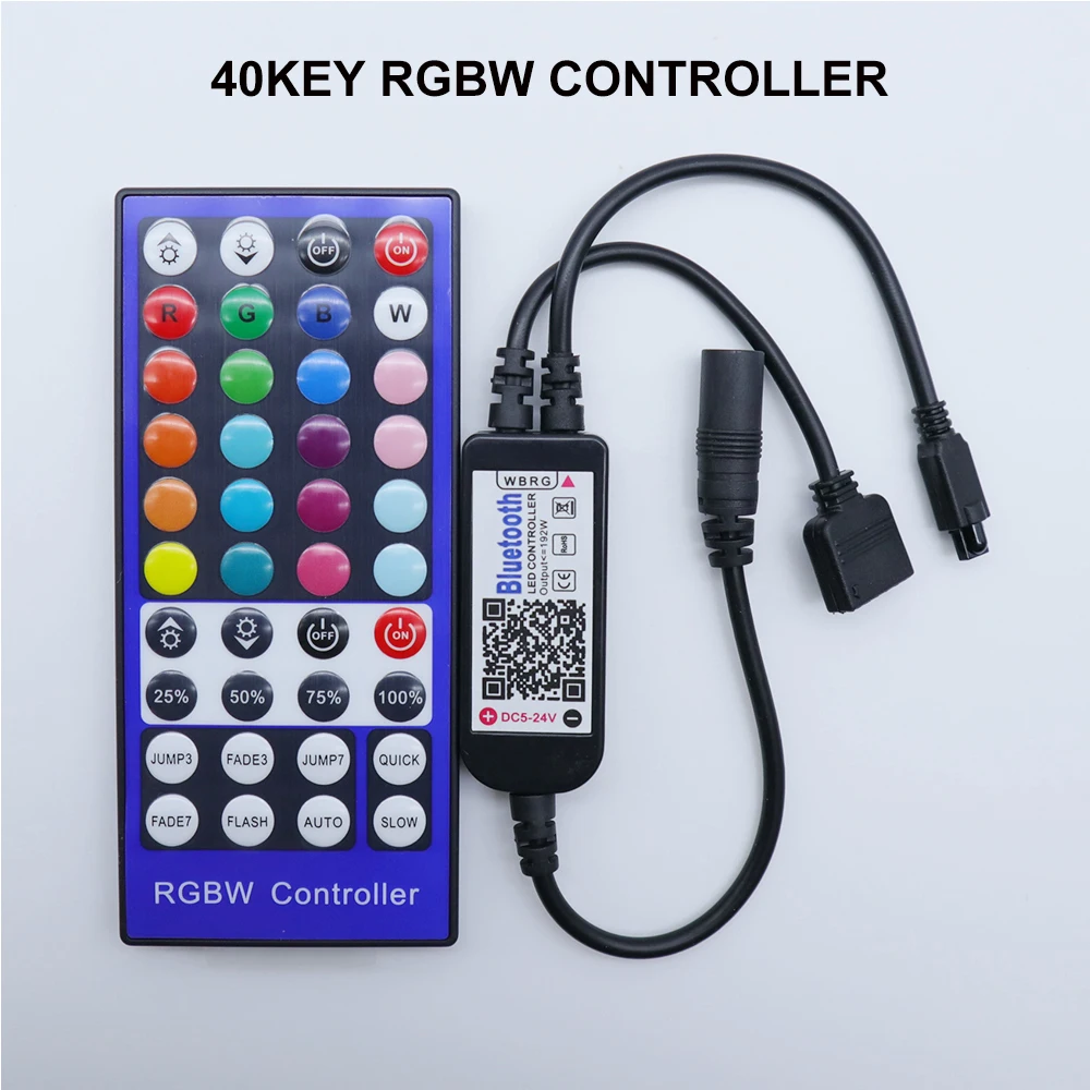 5 24 В постоянного тока мини Bluetooth RGB/RGBW контроллер с ИК пульт дистанционного