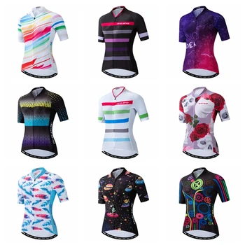 

JPOJPO 2019 Women's Cycling Jersey Pro Team Mountain Bike Jersey Tops Breathable Cycling Shirt Short Sleeve Bicycle Wear Maillot