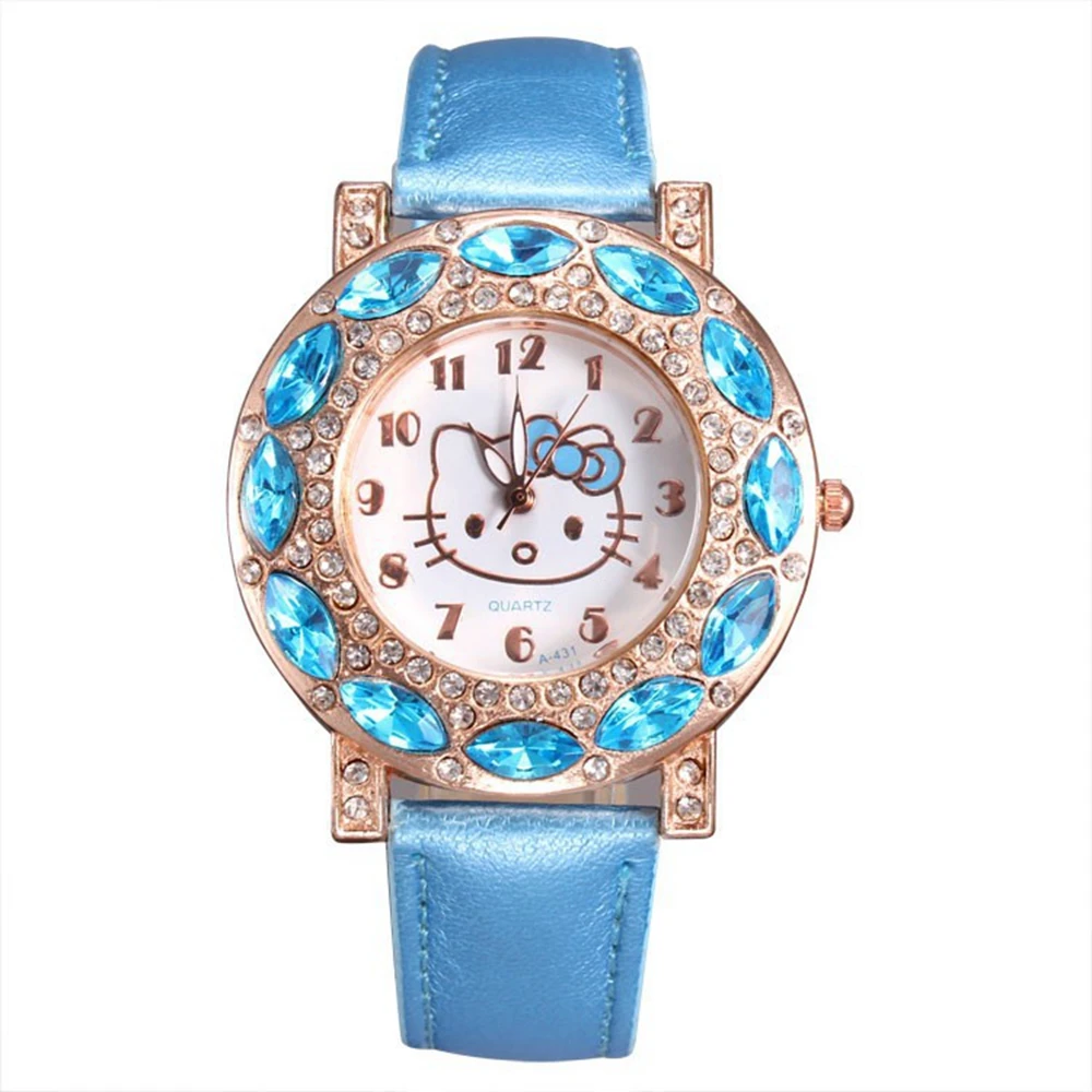 Брендовые милые изысканные розовые Кристальные Стразы с циферблатом, кварцевые часы для детей, женские наручные часы для девушек, Relojes Mujer Relogio Hour
