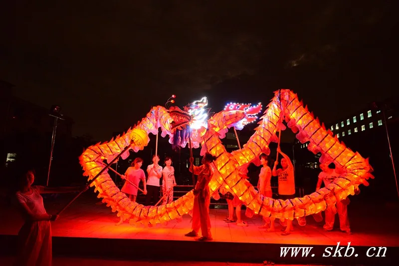 10m Length Size 3 red -gold  Chinese LED  DRAGON DANCE ORIGINAL Dragon Chinese Folk Festival Celebration Costume