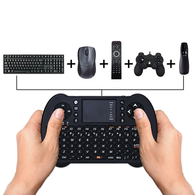 Best Price English Version 2.4G Mini Wireless Keyboard Handhold Game Gaming Keyboards Touchpad for PC Android TV High Quality