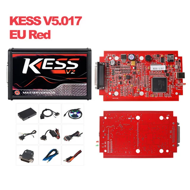 5 шт. KESS V2 V5.017 онлайн V2.47 ЕС красный OBD2 менеджер Тюнинг Комплект KTAG V7.020 4 светодиодный мастер-версия K-tag V2.25 BDM ECU программист - Цвет: Kess v2 EU red