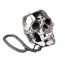Unique Skull Head Skeleton Shaped Flashing Eyes Corded Land Line Home Office Desk Telephone Table Decoration fire extinguisher shaped land line telephone