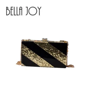 

BELLA JOY new evening dress sequins stripe single shoulder bag foreign lady evening bag yakeli hand bag