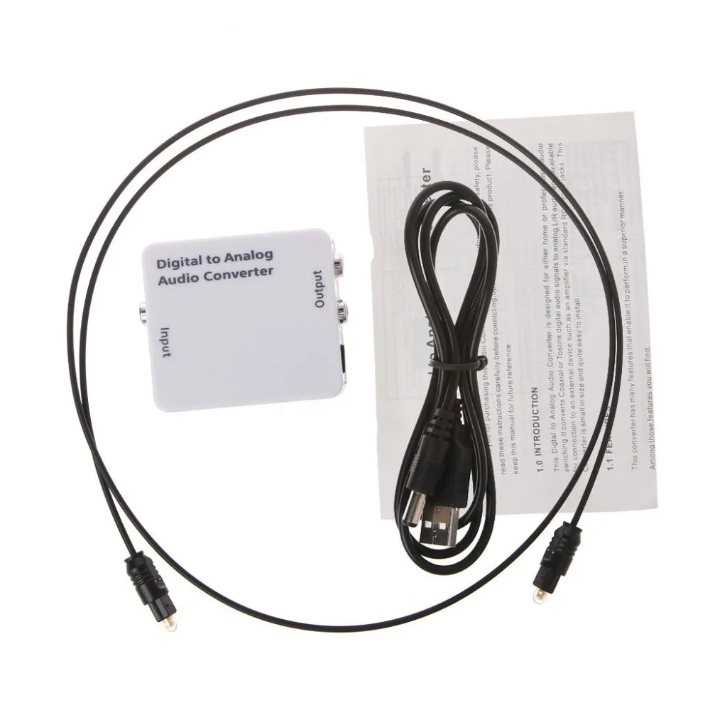 

TV Optical Digital SPDIF/Coaxial to RCA L/R Headphone Analog Audio Converter Out
