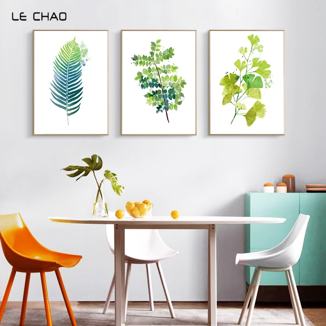 Lechao Nordic Palm Leaves Posters And Prints Watercolor Canvas Lechao Nordic Palm Leaves Posters And Prints Watercolor Canvas Painting Wall Pictures For Living Room Simple