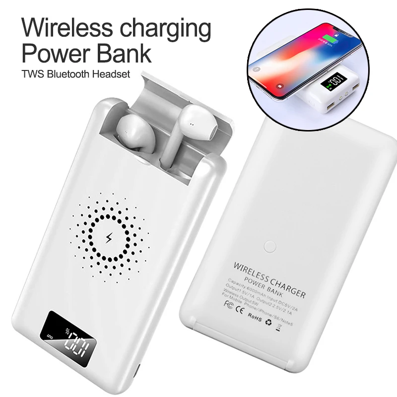 

Potable 3 in 1 QI Wireless Charger Power Bank For Bluetooth Earphone Multi-function Fast Charger For iPhone X XS Max XR