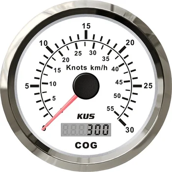 

KUS DN85mm white / black GPS speedometer 0-30Knots with mating antenna for boat, marine, yacht (PN: KY08105 / KY08009)