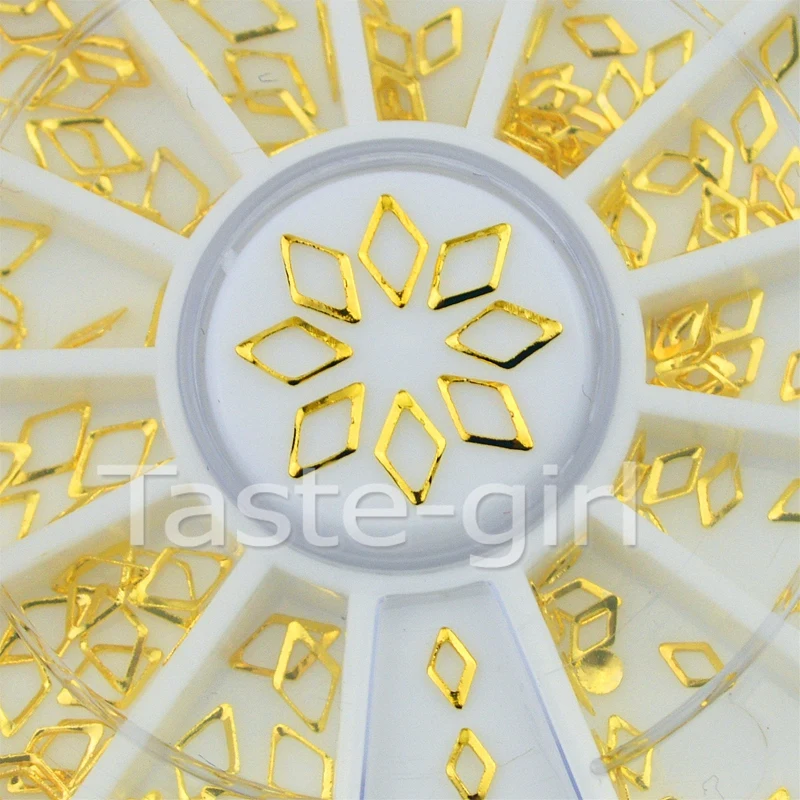 2 размера Золотой алмазной формы matel Aolly ящичек для страз для дизайна ногтей Советы украшения инструменты для ухода за красотой аксессуары