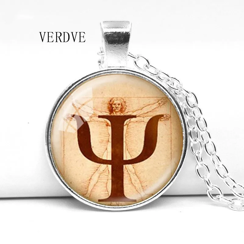 

VERDVE Fashionable Classic Symbol Necklace, Psychology Pendant, Jewelry, Psychologist's Gift, Leonardo da Vinci, Photo, Anatomy