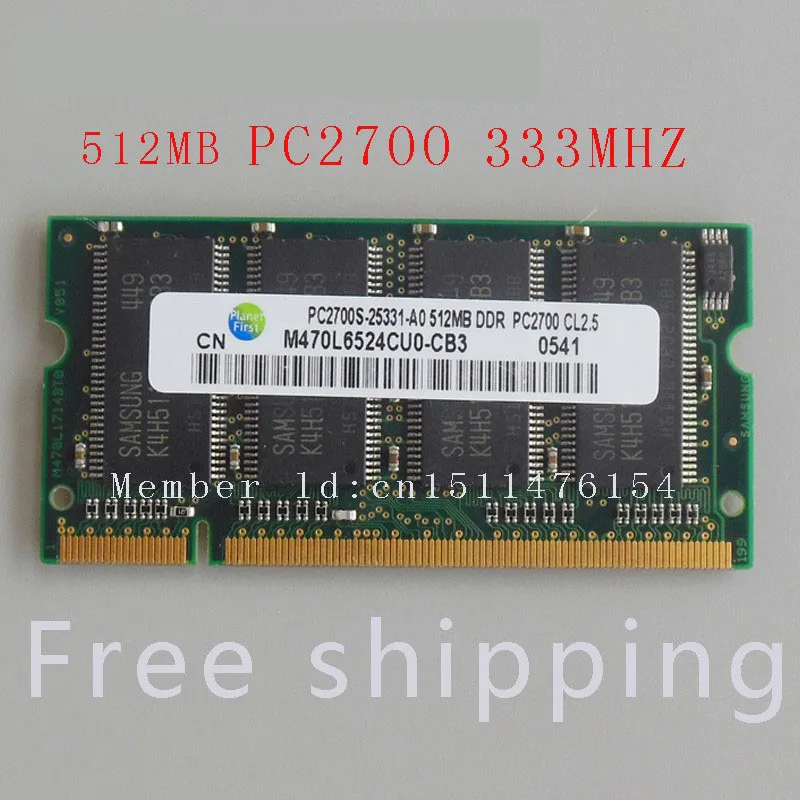 Prix 512 MB PC2700 DDR333 333 MHZ DDR1 200pin Sodimm 333 Mhz Ordinateur Portable Mémoire RAM Ordinateur Livraison gratuite