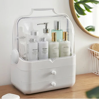 

Makeup Organizer Jewelry Storage Makeup Box Cosmetics Organizer Container with Drawer Table Desktop Make Up Organizer Box