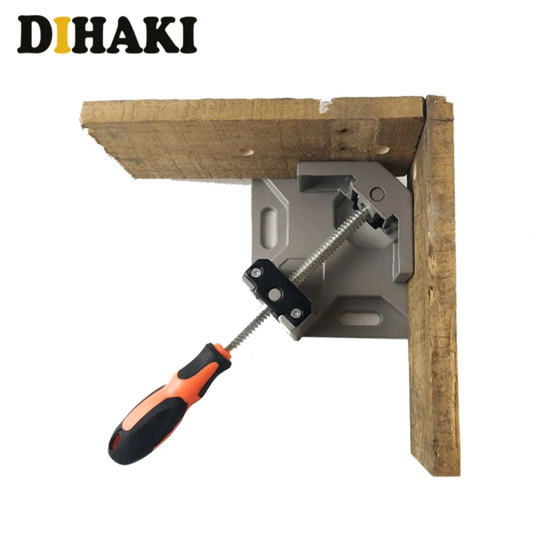 

90 Degree Right Angle Clamp Aluminum Single Handle welding pipe Woodworking Frame Clip Folder Tool Welding Gussets Corner Clamp