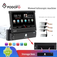 Podofo 1din Android Автомагнитола 1 Din 7 ''сенсорный экран автомобильный мультимедийный плеер GPS навигация Wifi авто MP5 Bluetooth USB