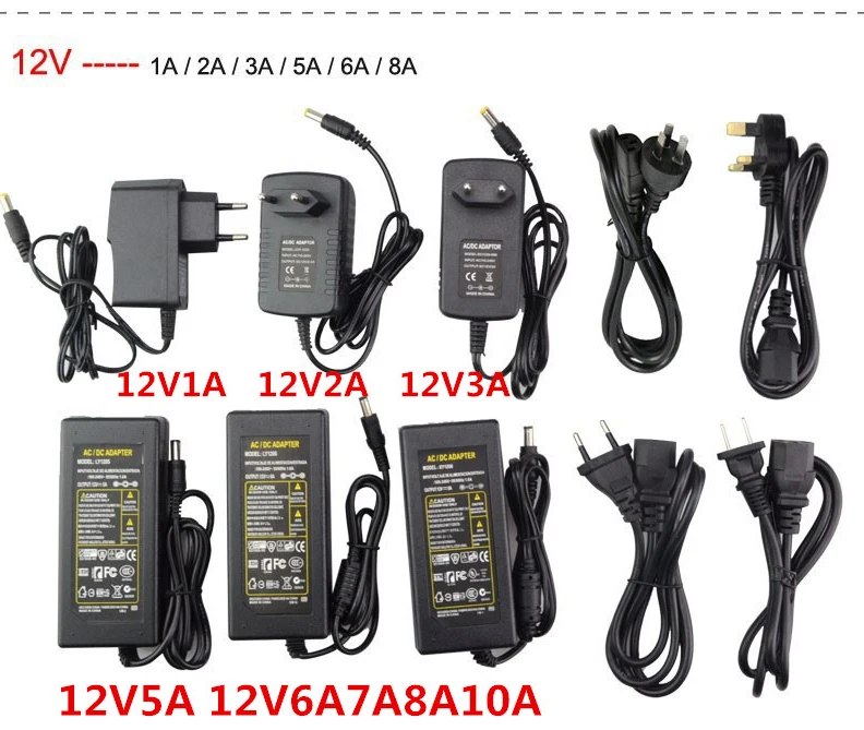 DC5V DC12V DC15V 1A 2A 3A 5A 7A 8A 10A светодиодный адаптер Питание для светодиодный полосы лампы освещения светодиодный Мощность драйвер штепсельной вилки