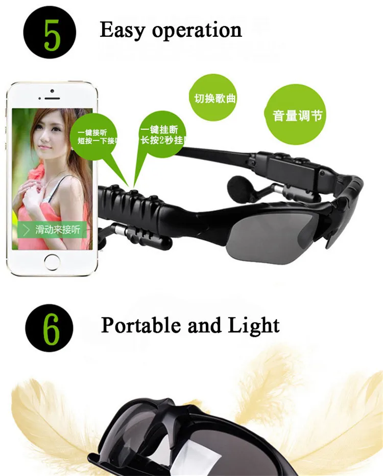 Уличные поляризованные солнцезащитные очки Bluetooth наушники беспроводные наушники с микрофоном стерео гарнитура для huawei Callphone fone de ouvido