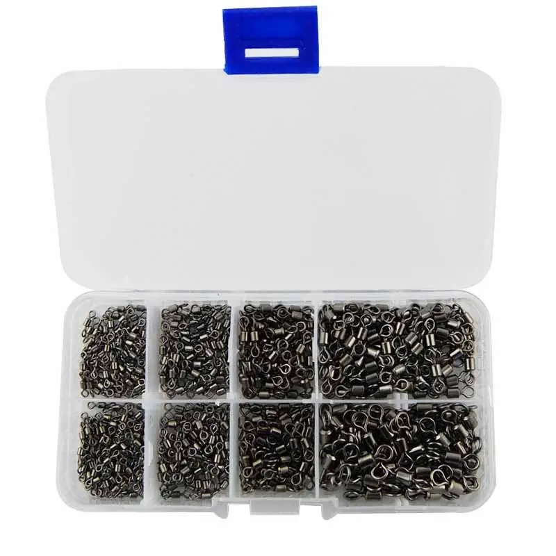 

Hyaena 500pcs/box size 2 4 6 8 10 Fishing Swivels Interlock Rolling Swivel Fish Hook Connector Fishing Rolling Swivels