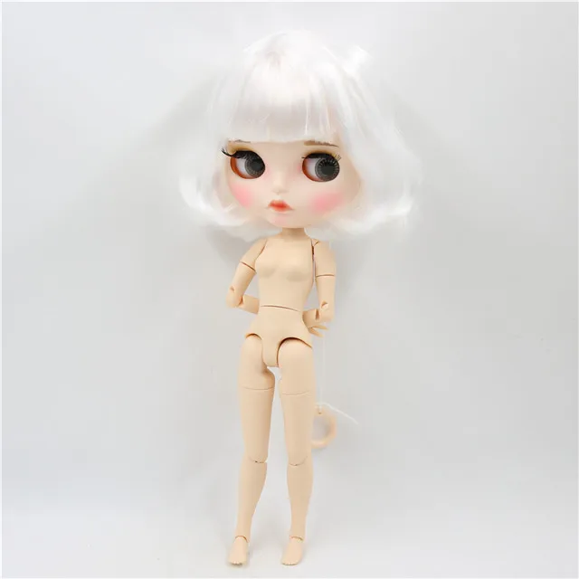 doll Ледяная фабрика blyth кукла 1/6 bjd белая кожа сустава тела короткие белые волосы, новое матовое лицо резные губы с бровью 30 см BL136 - Цвет: doll
