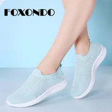 FOXONDO/Новинка года, Весенняя модная женская обувь, дышащая сетка, удобная обувь на плоской подошве, кроссовки, женские балетки, женская обувь на плоской подошве