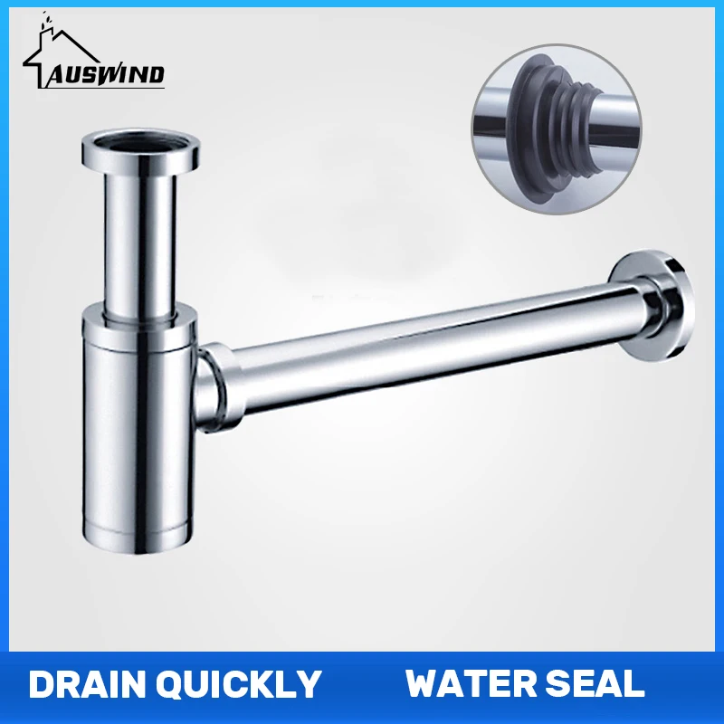 

Bottle Traps Pop up Drain with overflow Basin Faucet P-Traps Waste Pipe Into The Wall Drainage Plumbing Tube Deodorization Type