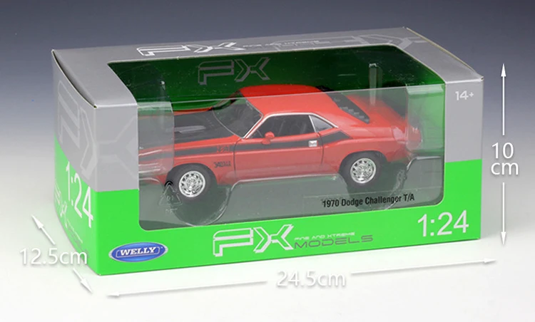1:24 Scale WELLY классический металлический литой игрушечный автомобиль 1970 Dodge Challenger T/A