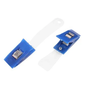 

SOSW-40 Pcs Plastic ID Card Holder Name Badge Clips Fastener Blue