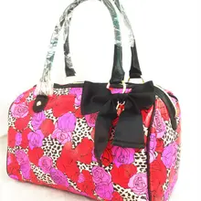 Сумка от известного бренда для женщин, роскошные сумки, женские сумки, дизайнерские леопардовые розовые красные цветочные женские Сумки из искусственной кожи Tot Boston