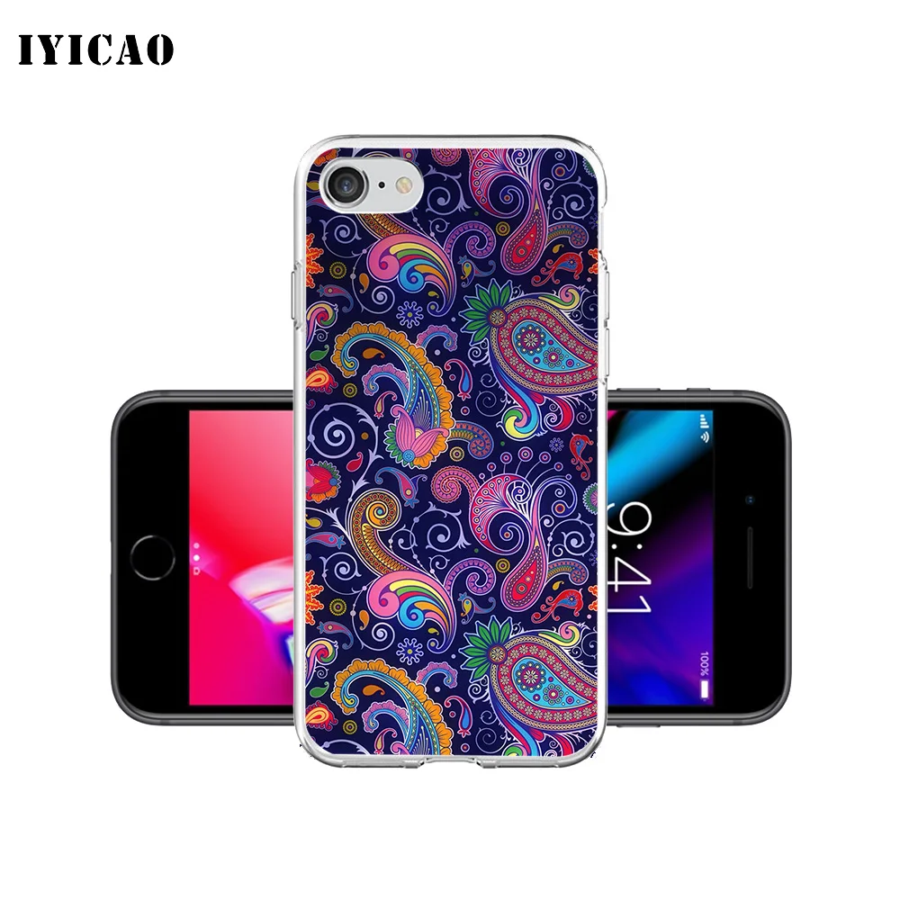 IYICAO животных Мандала серии мягкий силиконовый чехол для iPhone X XR XS MAX 6 6s 7 8 Plus 5 5S SE TPU