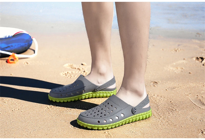 Outdoor Sandals Men Breathable Summer Shoes Men Beach Slippers Rubber Sea Water Shoes Antiskid Clogs Flip Flops Tenis Masculino