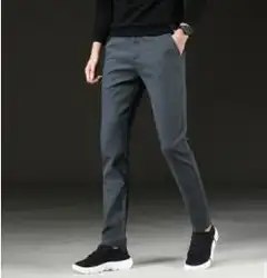 Осенние мужские повседневные штаны черный тонкий корпус небольшой штаны-афгани молодых мужчин-LX45