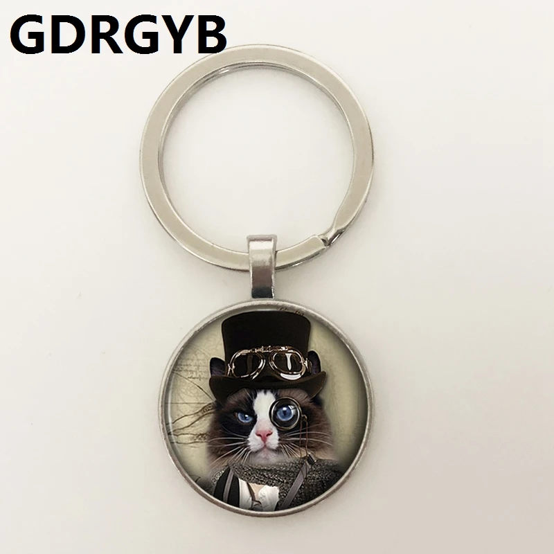 

2019 Alice Wonderland Cheshire Cat Little Kitten Steampunk Key buckle Handmade Women Jewelry Men Unisex Dress Accessories gift