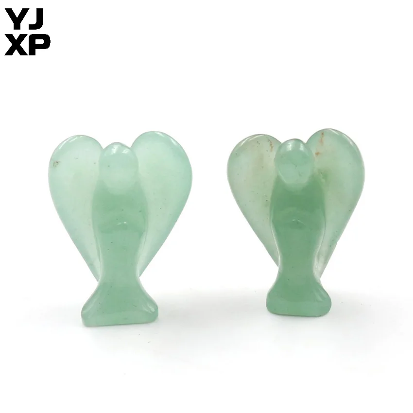 YJXP 1 шт. Natrual Green Aventurine статуэтки ангела Подвески рейки целебная статуэтка совы DIY ювелирный аксессуар ручной работы