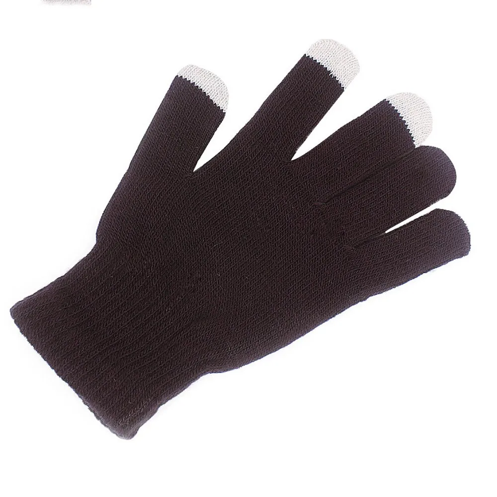 Трикотажные перчатки женские мужские зимние кашемировые вязаные сенсорные пальцы экран теплый флис женские зимние перчатки guantes тактильные