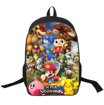 

Anime Character Mario Sonic Pikachu Printing Backpack For Teenagers Boys Girls School Bags Pokemon School Backpacks Kid Gift Bag